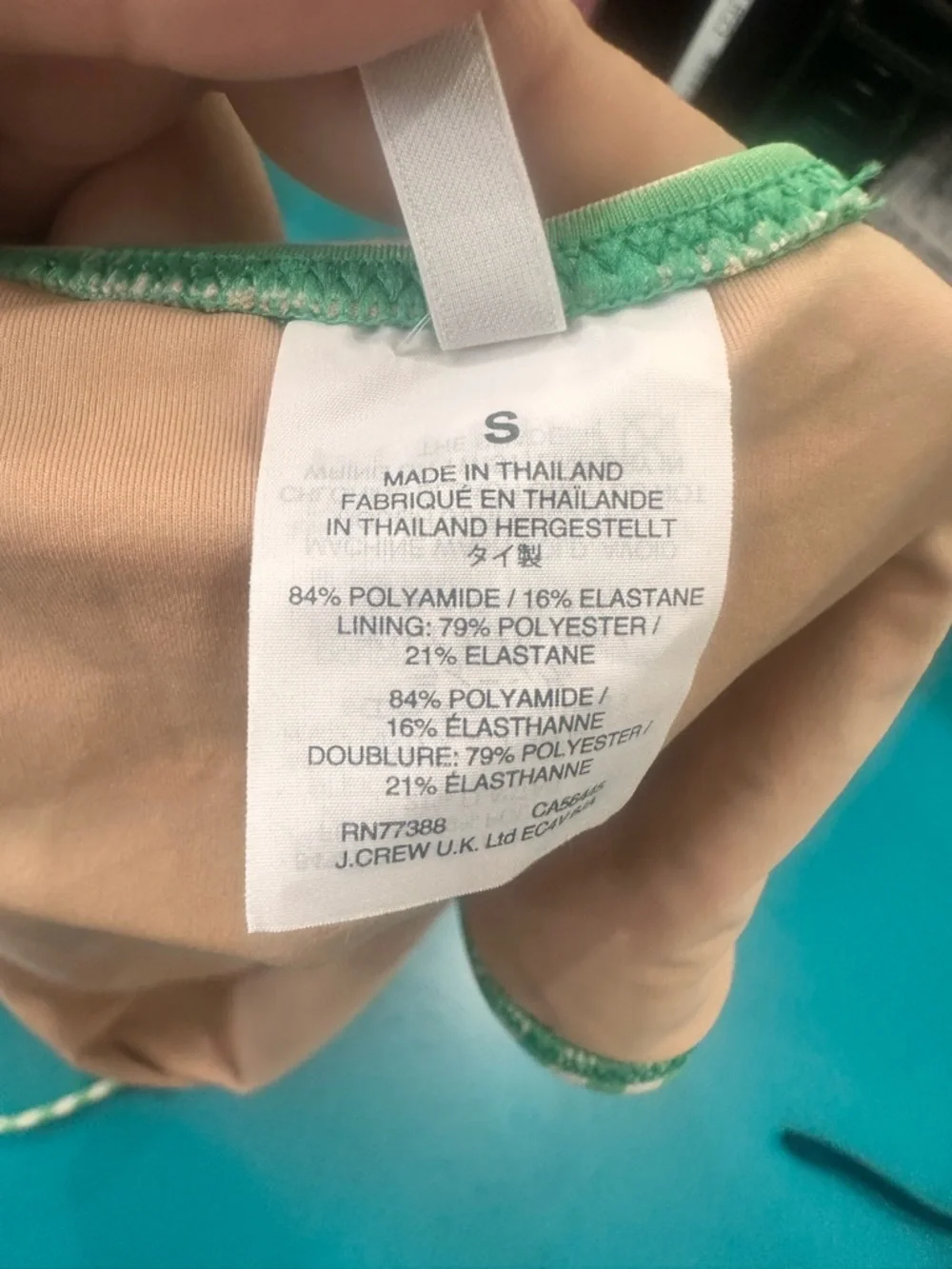 J. Crew Mint Green and White Striped One-Piece Swimsuit